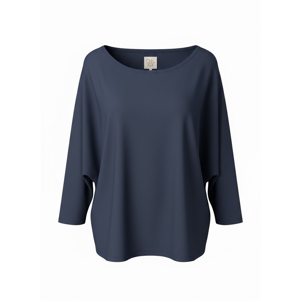 Chaser Canopy Navy Blue Cotton Dolman Long Sleeve Top CW7912 New Small